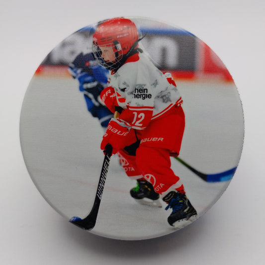 personalisierter Puck Eishockey mit Fotodruck Kind Eishockey