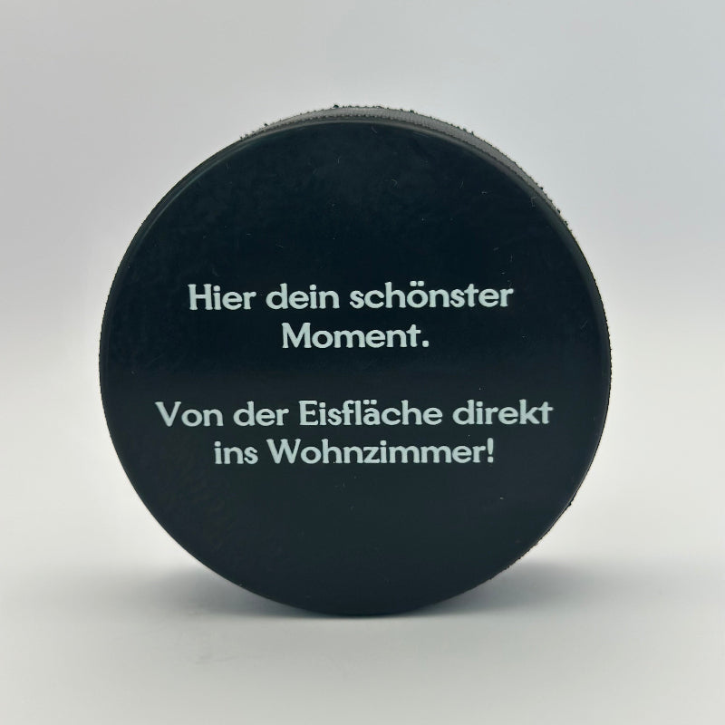 personalisierter Eishockey Puck mit Text