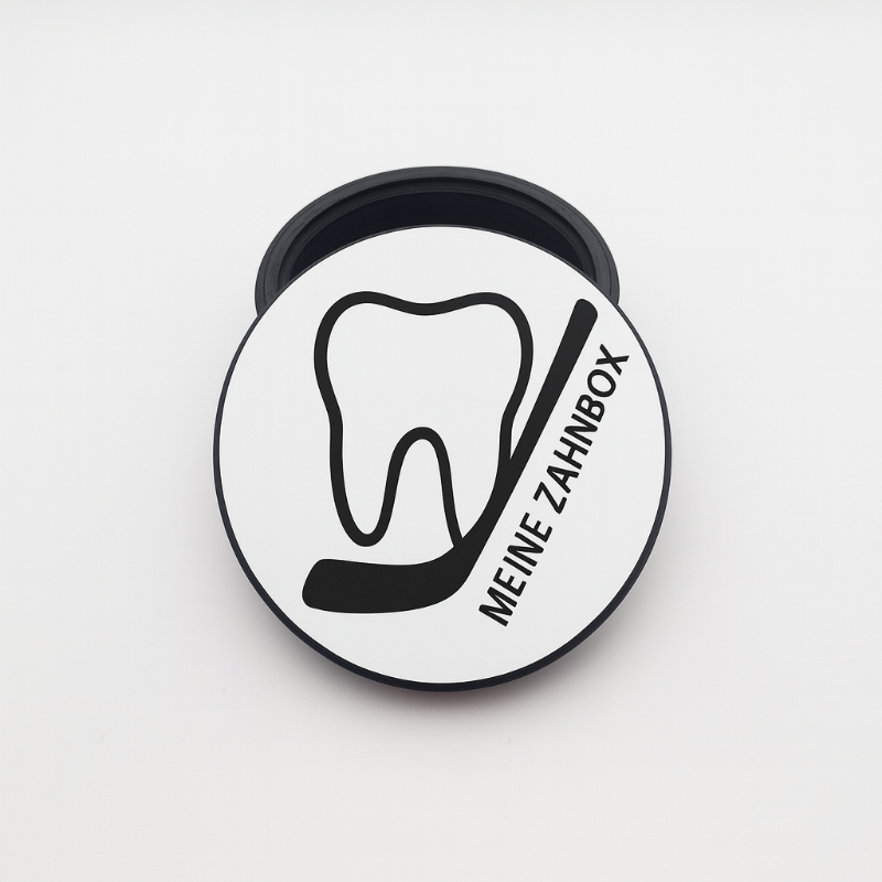 Zahnbox – Die Milchzahnbox im Eishockey-Puck Design