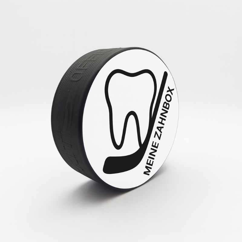 Zahnbox im Eishockey-Puck-Design zur Aufbewahrung von Milchzähnen